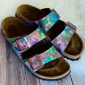 Birkenstock Paint Splatter Arizona Mocha Sandals